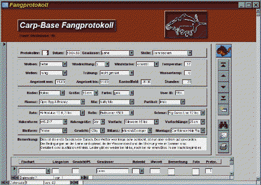 Carp-Base Classic - Fangprotokoll